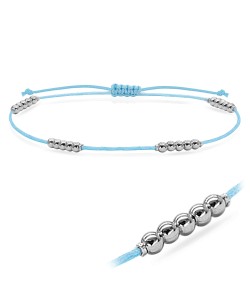 Petite Silver Balls on Shiny Rope Anklet ANK-200